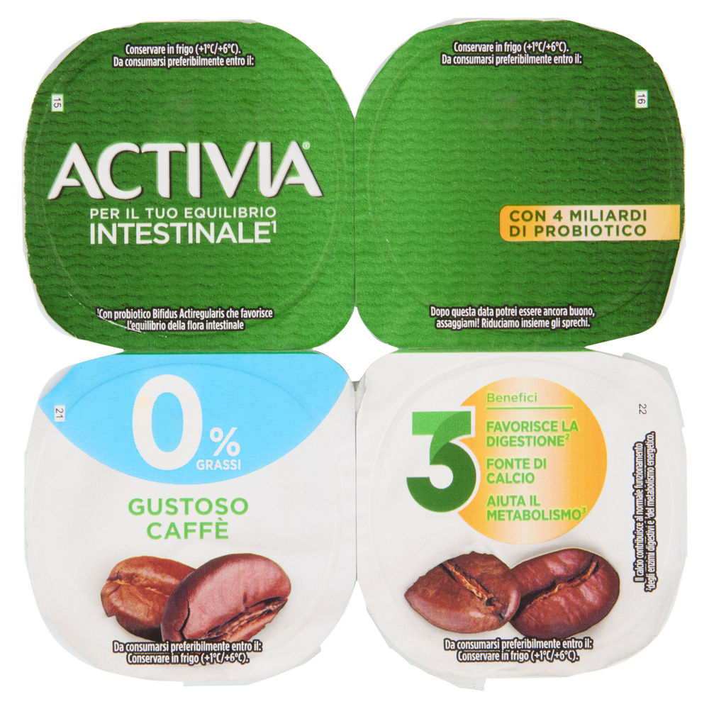 Activia 0 danone caffe' 4x125 g