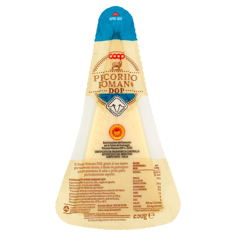 PECORINO ROMANO DOP COOP VASCHETTA G 250 - 0