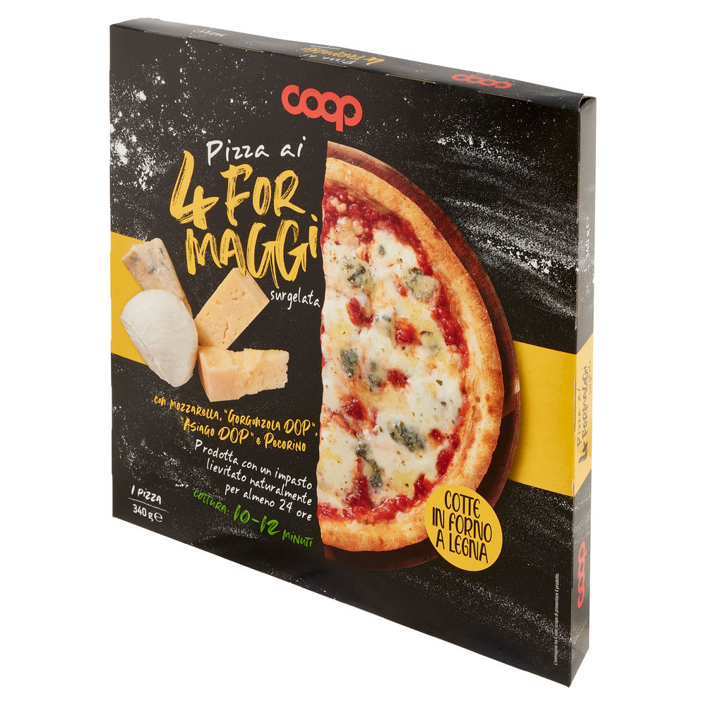 PIZZA AI 4 FORMAGGI CON MOZZ, GORGONZOLA ASIAGO E PECORINO SURG. COOP G 340 - 8