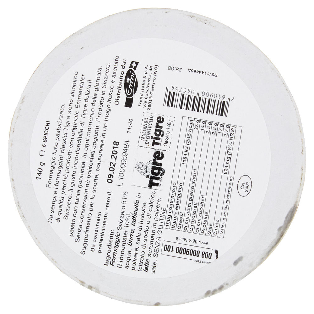 SPICCHI EMMENTALER SENZA GLUTINE TIGRE 6X140G - 1