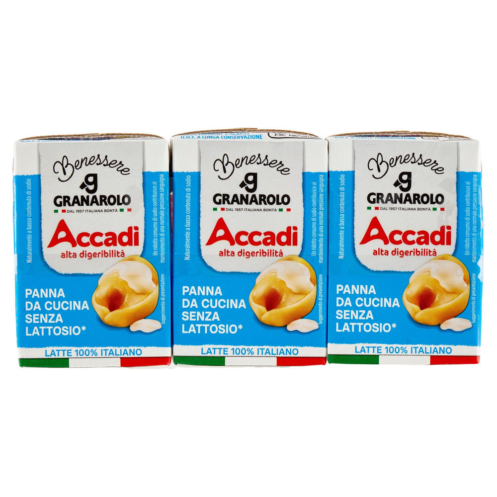 PANNA DA CUCINA UHT ACCADI' GRANAROLO SENZA LATTOSIO 3X100 ML - 4