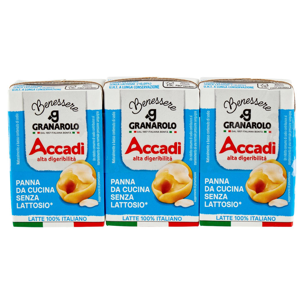 PANNA DA CUCINA UHT ACCADI' GRANAROLO SENZA LATTOSIO 3X100 ML - 5