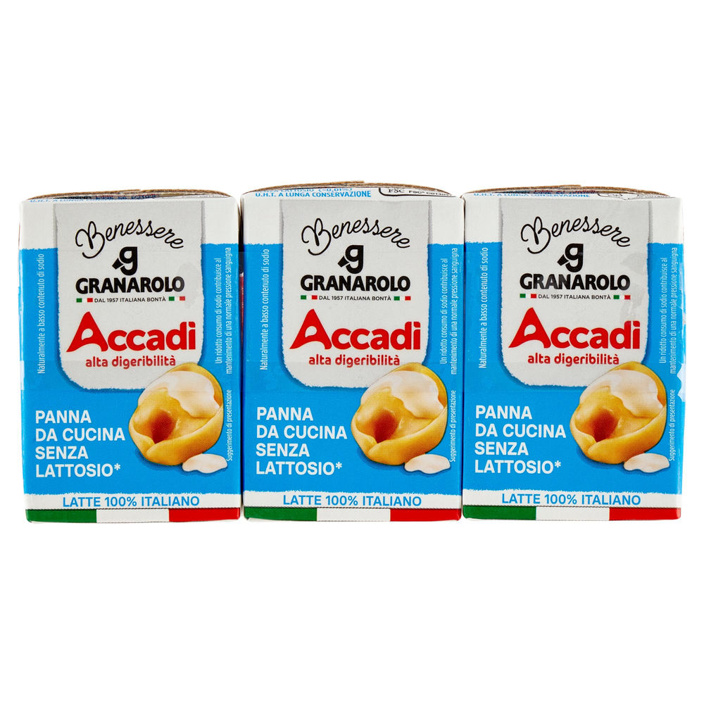 PANNA DA CUCINA UHT ACCADI' GRANAROLO SENZA LATTOSIO 3X100 ML - 0