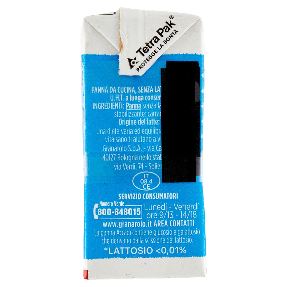 PANNA DA CUCINA UHT ACCADI' GRANAROLO SENZA LATTOSIO 3X100 ML - 6