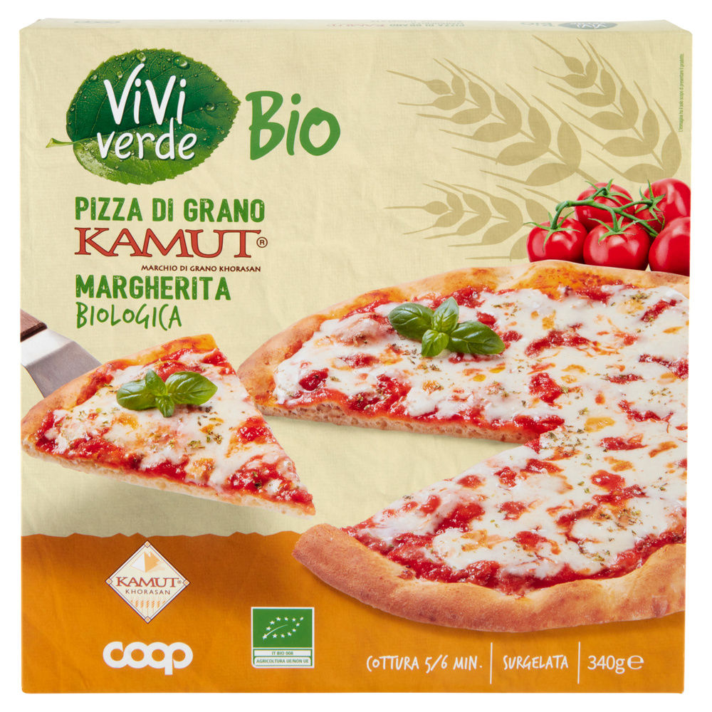PIZZA MARGHERITA BIO CON IMPASTO KAMUT VIVIVERDE COOP SURGELATA G 340 - 2