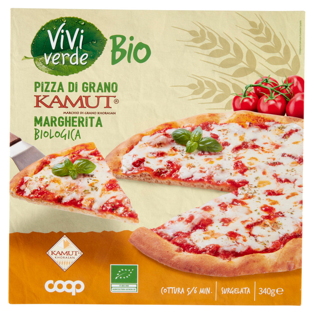 PIZZA MARGHERITA BIO CON IMPASTO KAMUT VIVIVERDE COOP SURGELATA G 340 - 3