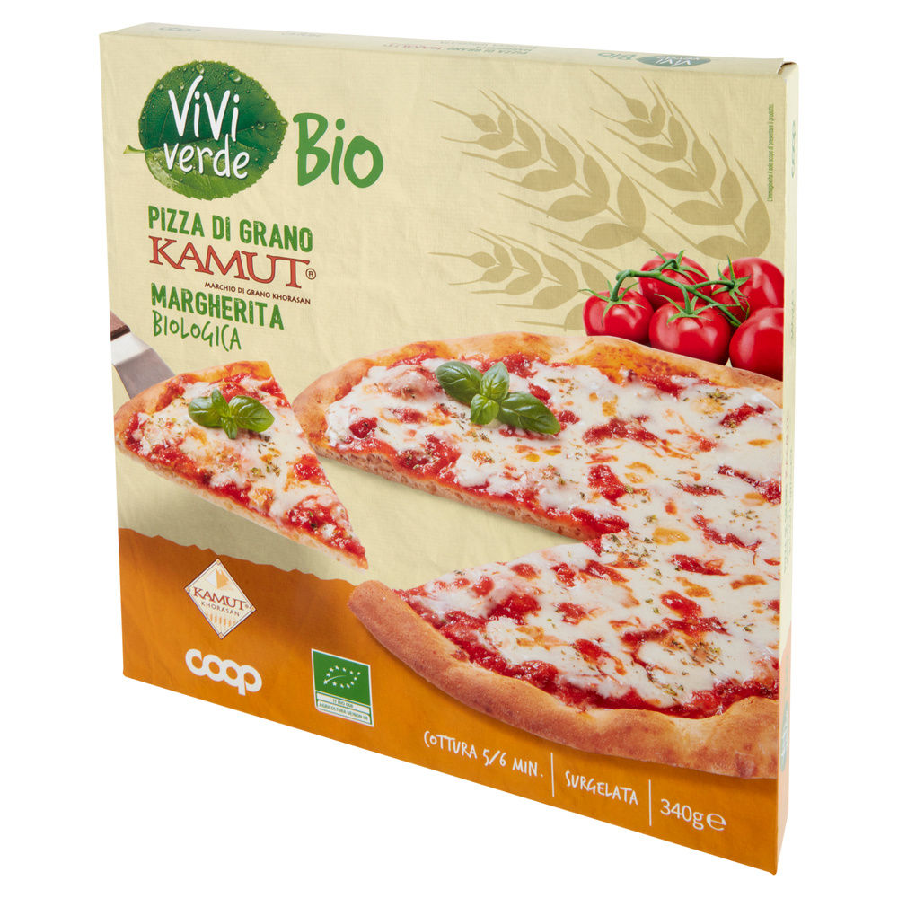PIZZA MARGHERITA BIO CON IMPASTO KAMUT VIVIVERDE COOP SURGELATA G 340 - 8