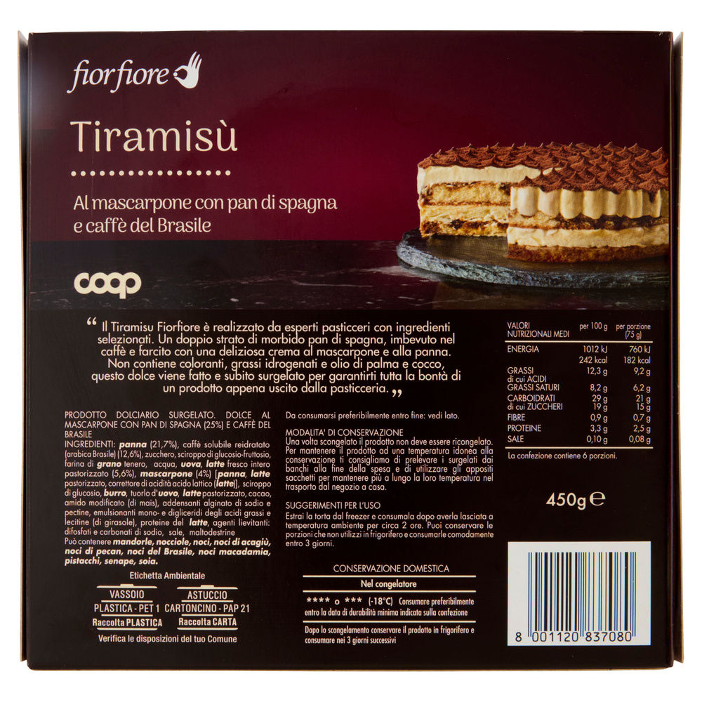 TIRAMISU' FIOR FIORE COOP ASTUCCIO G 450 - 13