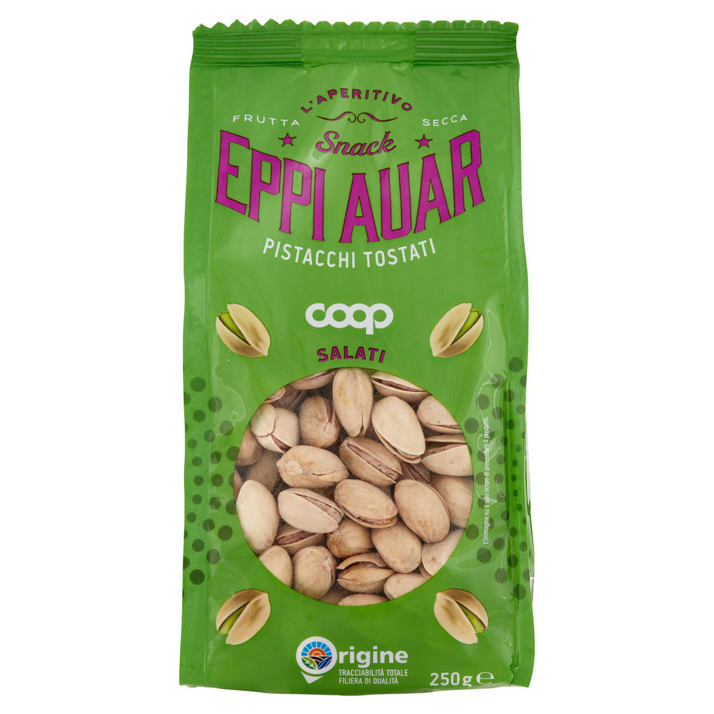 PISTACCHI TOSTATI SALATI  EPPI AUAR COOP ES 21-25 BS G 250 - 12