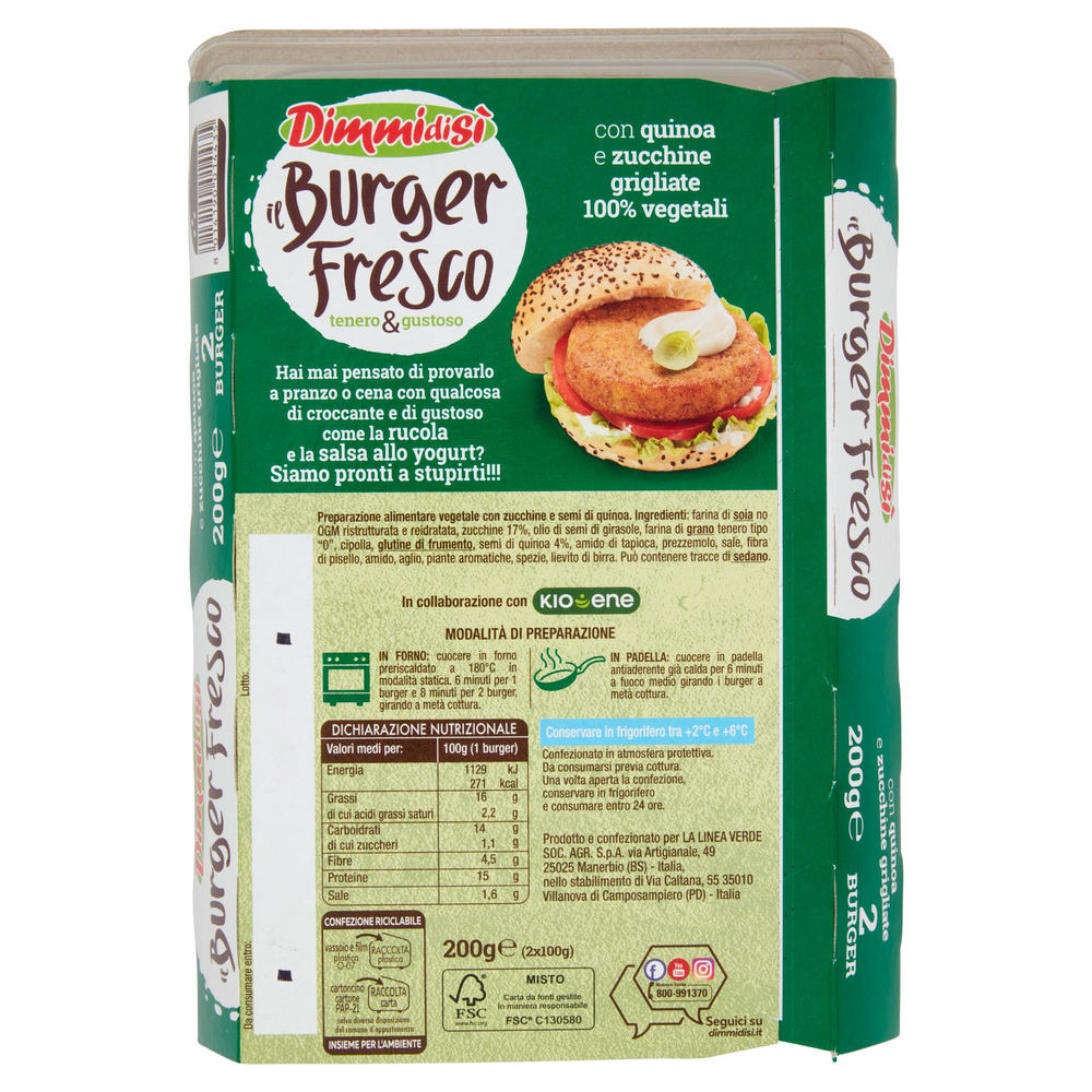 BURGER CON QUINOA E ZUCCHINE GRIGLIATE DIMMIDISI' VH G 200 - 1