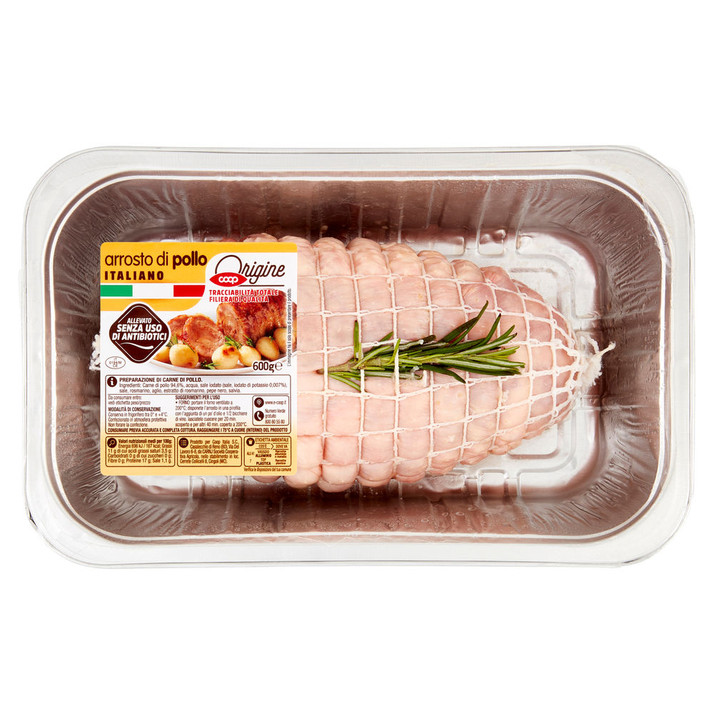 Arrosto di pollo senza uso di antibiotici cf 600 g origine