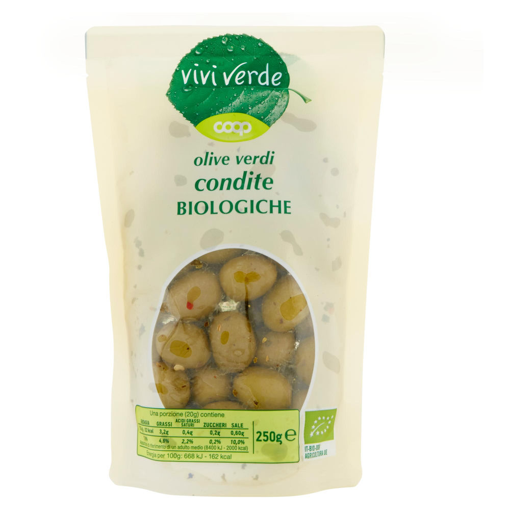 Olive verdi condite aperitivo vivi verde bio coop es 160-180 bs g 250