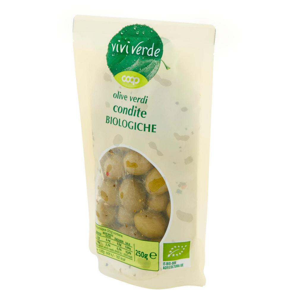 OLIVE VERDI CONDITE APERITIVO VIVI VERDE BIO COOP ES 160-180 BS G 250 - 8