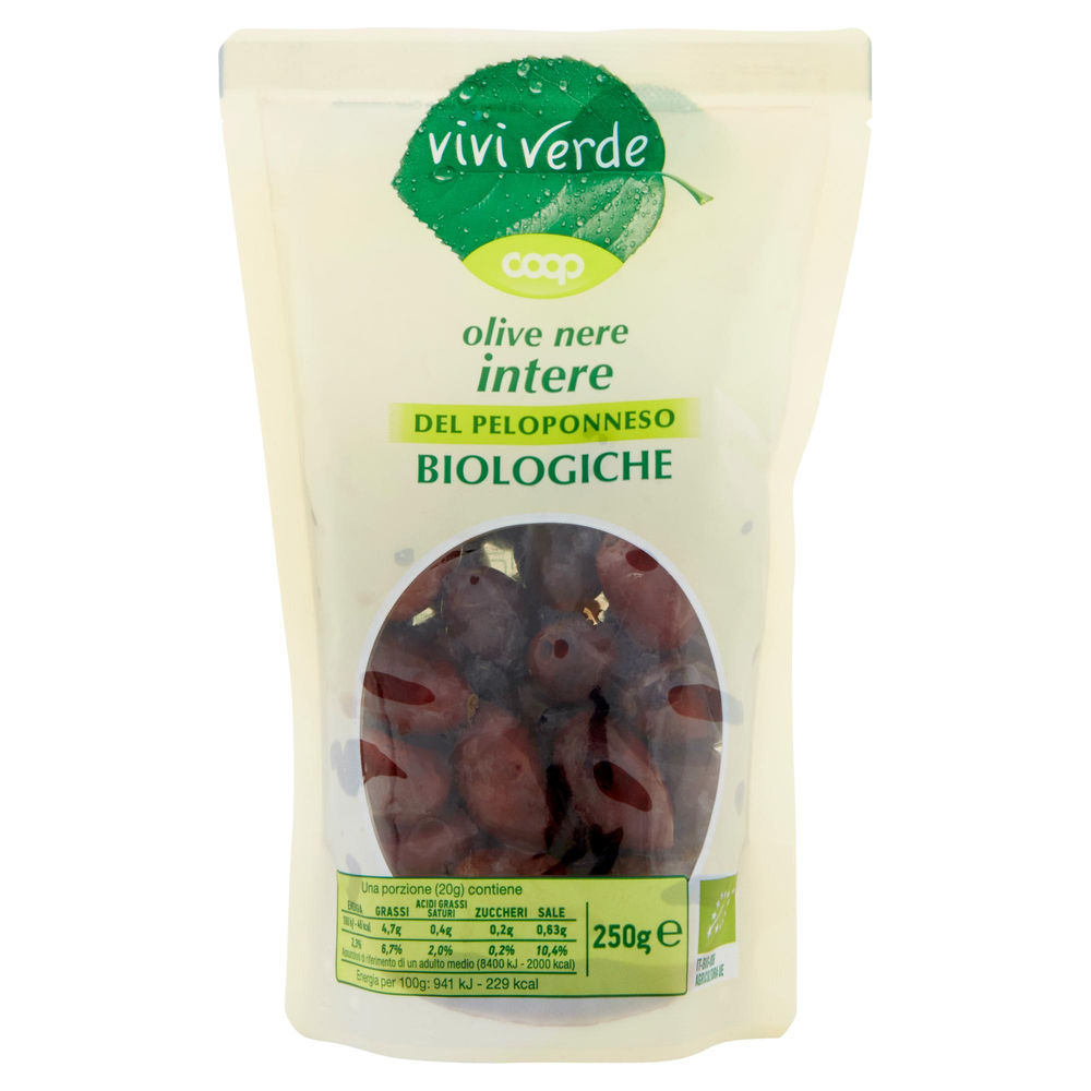 OLIVE NERE INTERE DEL PELOPONNESO VIVI VERDE BIO COOP ES 180-200 BS G 250 - 0