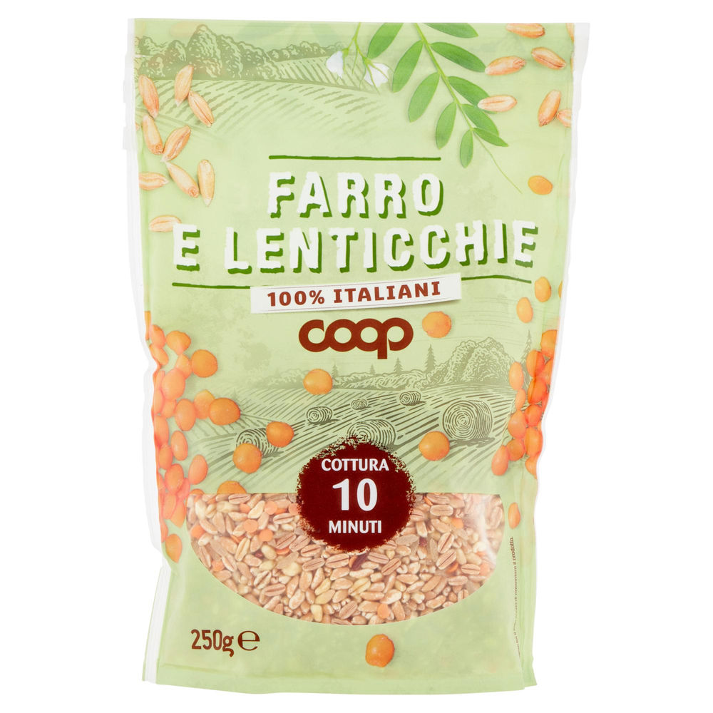 Farro e lenticchie rapida cottura 10 minuti coop doypack g 250