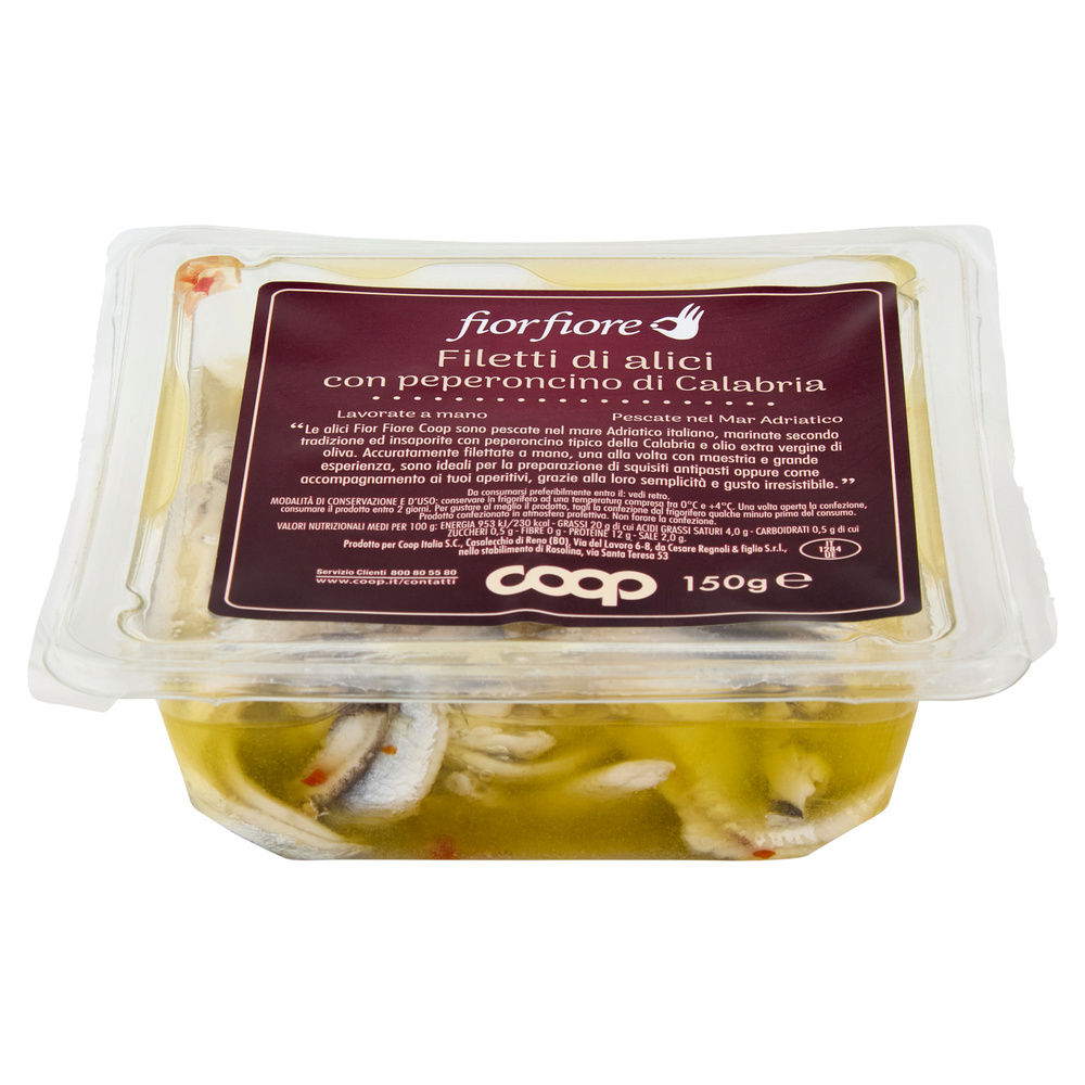 FILETTI  DI  ALICI CON PEPERONCINO DI CALABRIA FIOR FIORE COOP G 150 - 2