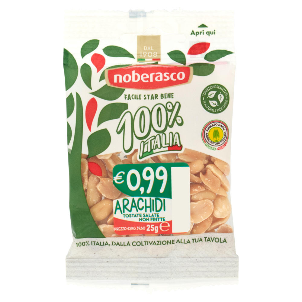 0,99 ARACHIDI SALATE E TOSTATE 100% ITALIA NOBERASCO BS G 25 - 0