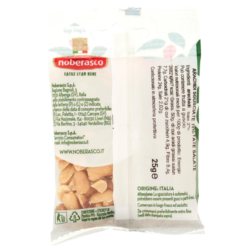 0,99 ARACHIDI SALATE E TOSTATE 100% ITALIA NOBERASCO BS G 25 - 1