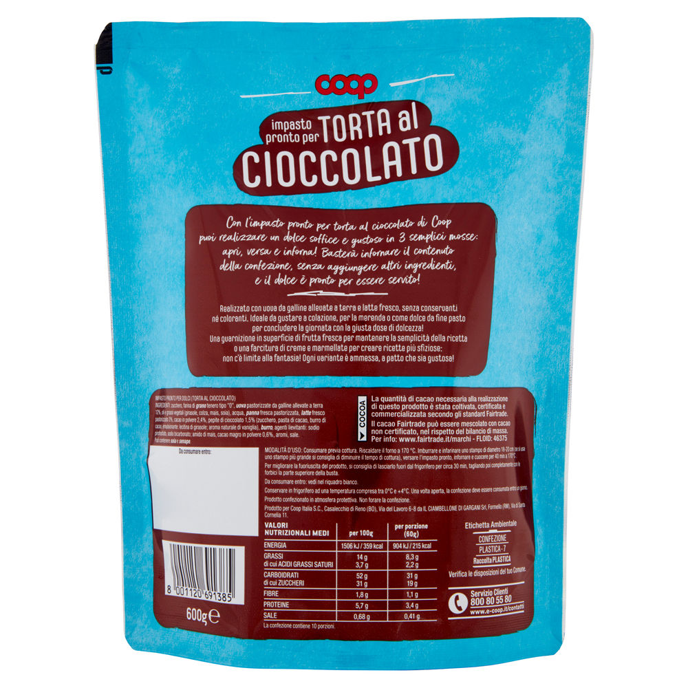 IMPASTO PRONTO PER TORTA AL CIOCCOLATO COOP G 600 - 1