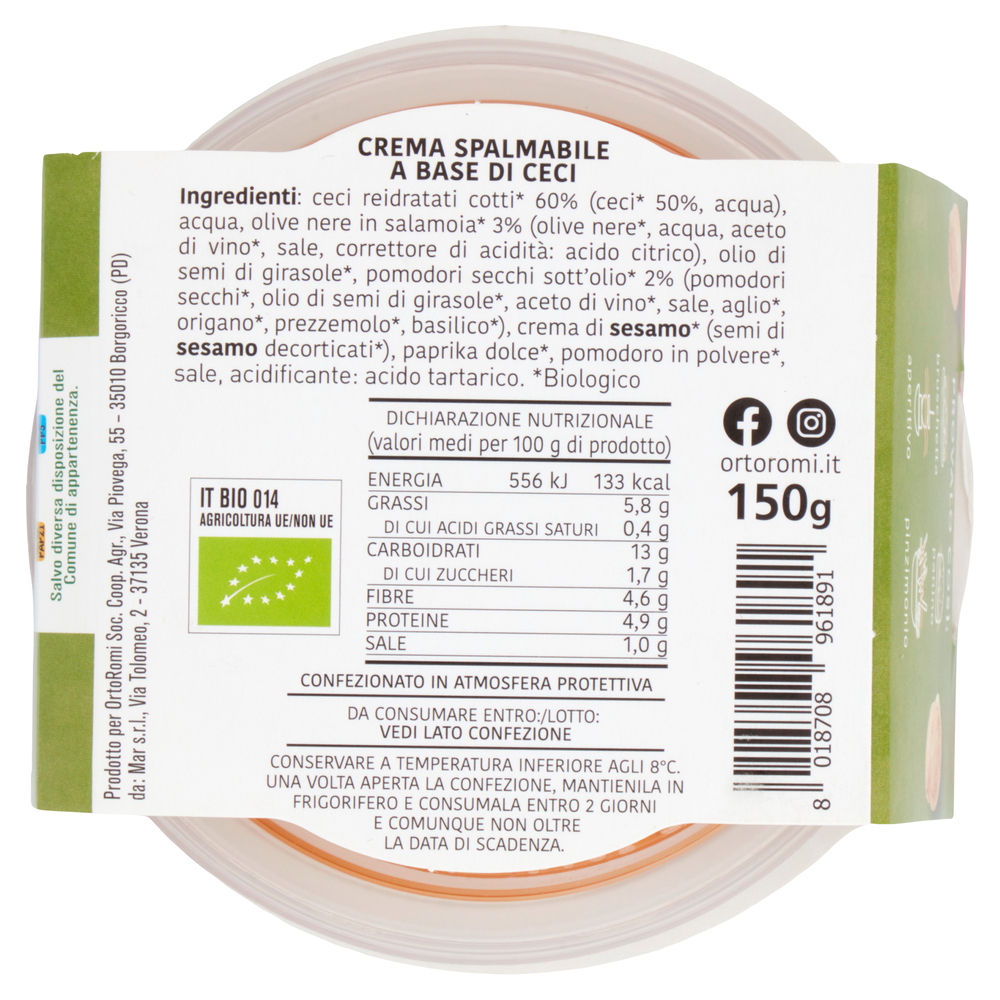 HUMMUS BIO MEDITERRANEO ORTOROMI  CIOT. G 150 - 1