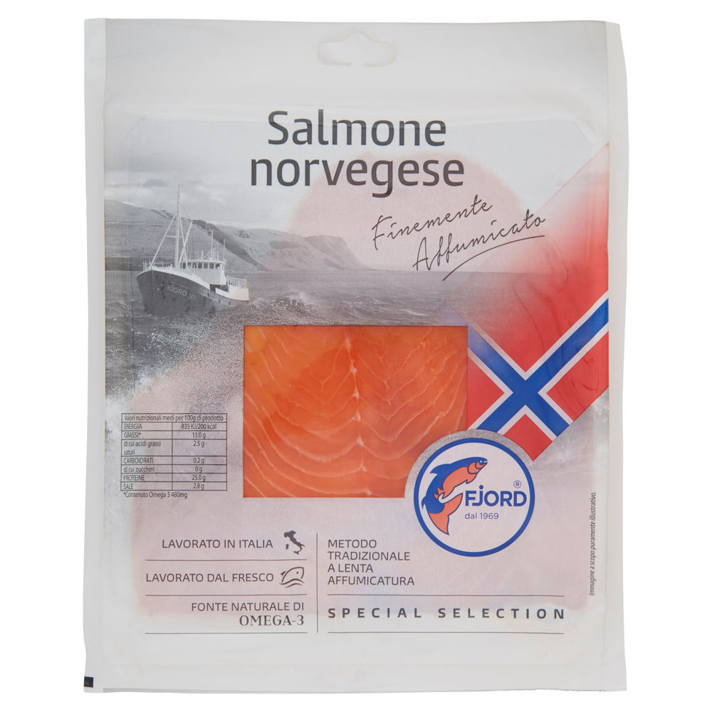 SALMONE NORVEGESE AFFUMICATO FJORD  BUSTA G 100 - 0