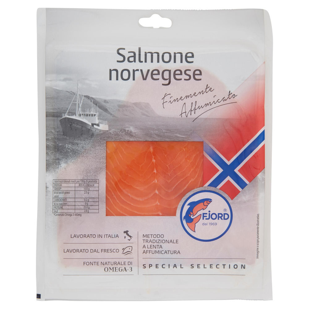 SALMONE NORVEGESE AFFUMICATO FJORD  BUSTA G 100 - 2