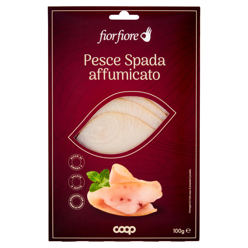 Pesce spada  affumicato fior fiore coop astuccio sv g 100