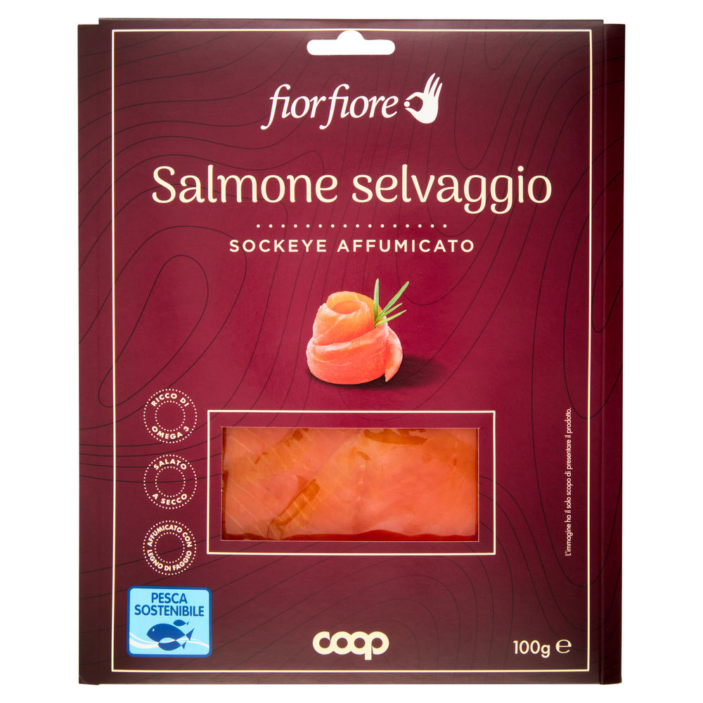 SALMONE SELVAGGIO SOCKEYE AFFUMICATO FIOR FIORE COOP SV  G 100 - 1