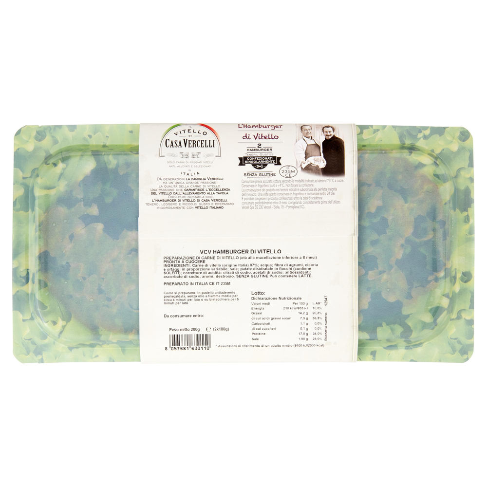 HAMBURGER DI VITELLO SKIN 200 G CASA VERCELLI - 1