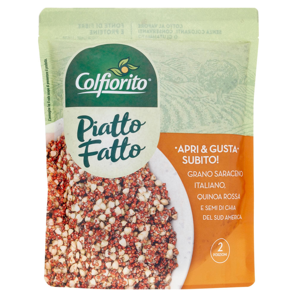 Grano saraceno, quinoa rossa, semi di chia piatto fatto fertitecnica sh g 250