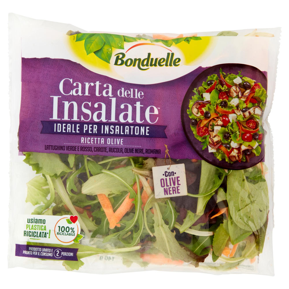 Insalata mista ricetta con olive carta delle insalate bonduelle bs g 140