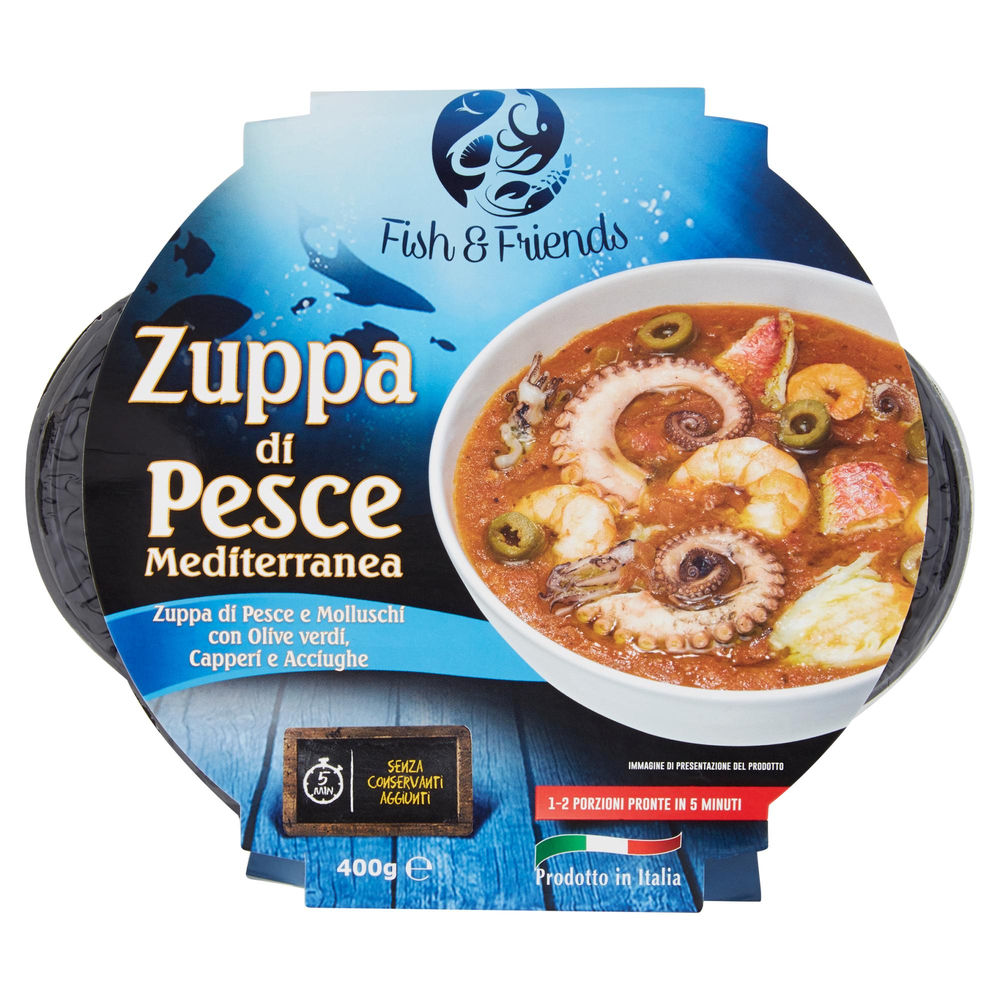 Zuppa di pesce mediterranea fish & friends pf 400 g vaschetta