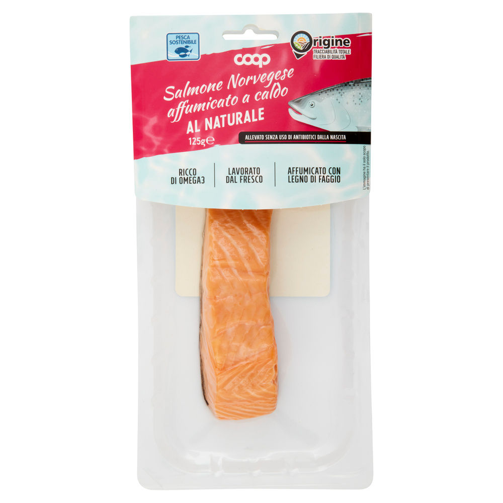 SALMONE NORVEGESE AFFUMICATO A CALDO AL NATURALE ORIGINE COOP G 125 - 3