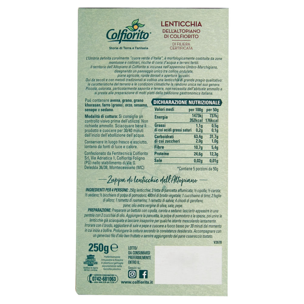 LENTICCHIE DI COLFIORITO ITALIA SH. G 250 - 1