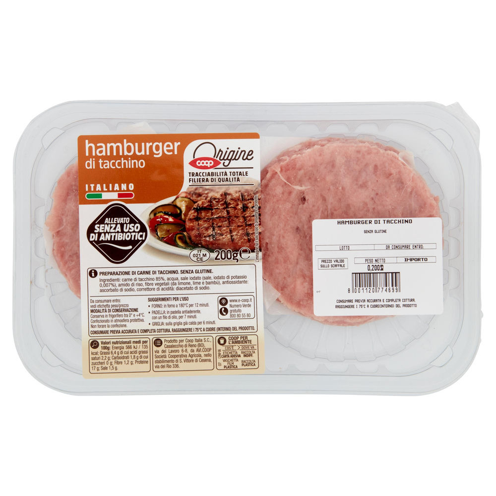 HAMBURGER DI TACCHINO SENZA USO DI ANTIBIOTICI CF 200 G ORIGINE - 5