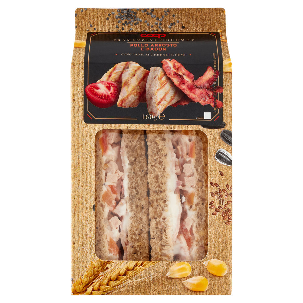 Tramezzino gourmet pollo arrosto bacon e maionese coop g 160