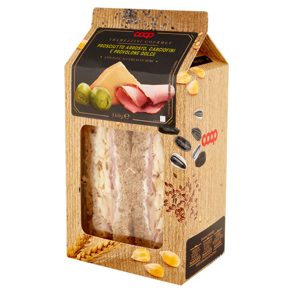 TRAMEZZINO GOURMET CON PROSCIUTTO ARROSTO, CARCIOFI E PROVOLONE DOLCE COOP G 160 - 3