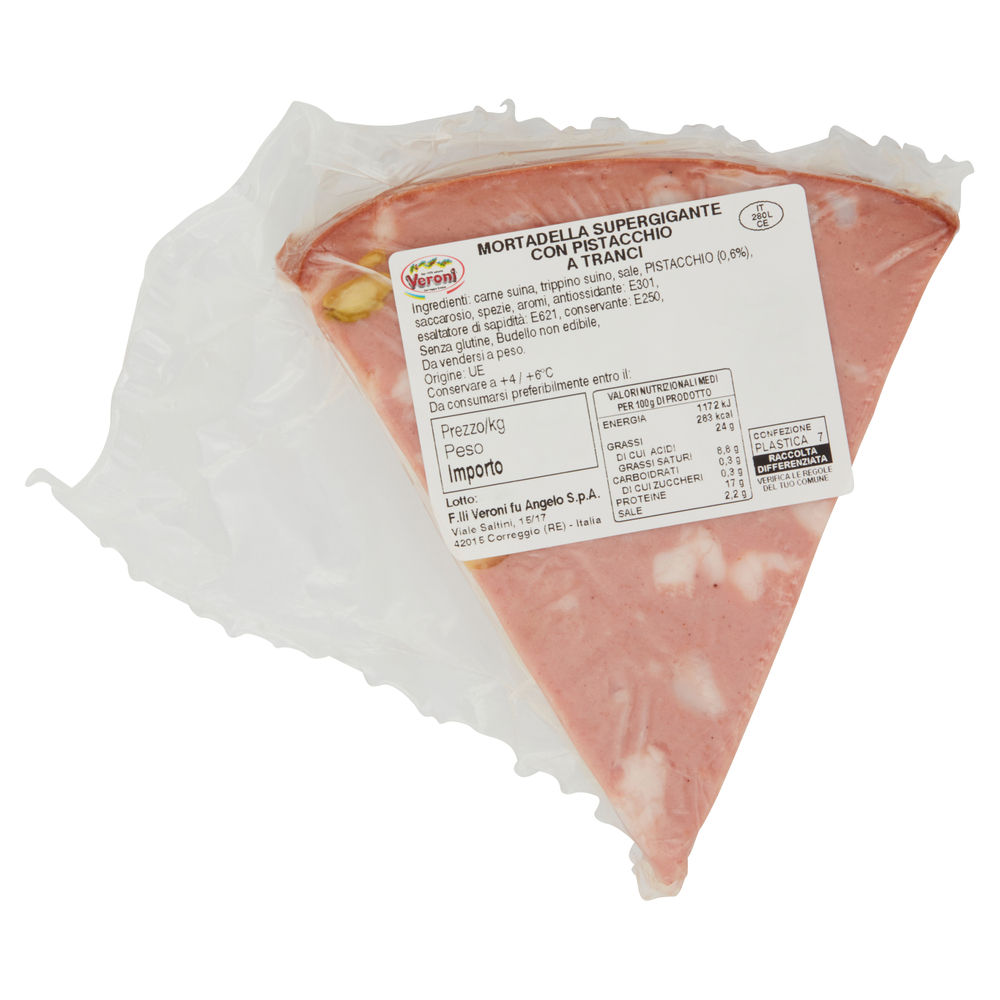 Mortadella esselusso c/pistacchio supergigante veroni g 350  ca