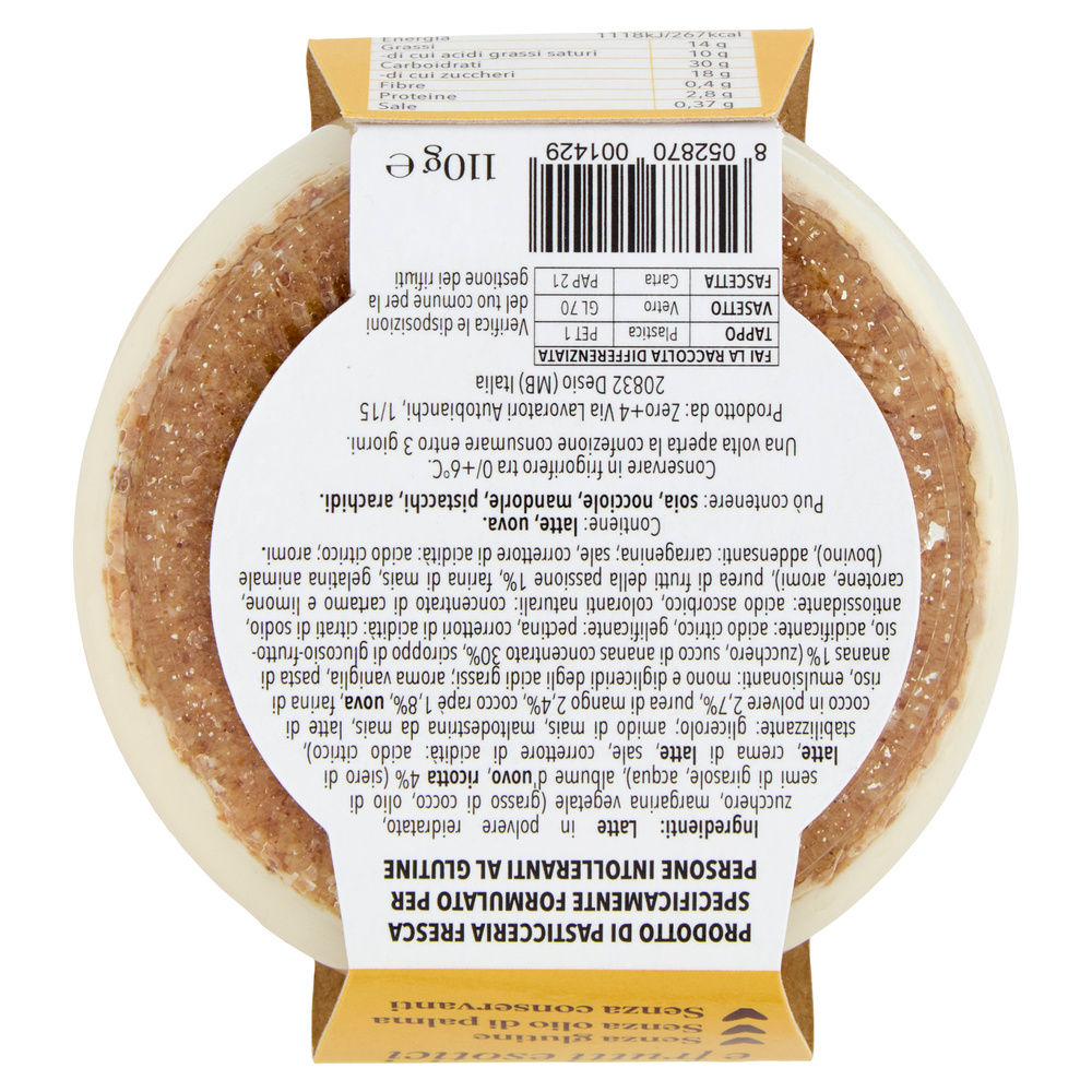 DESSERT CHEESECAKE COCCO E FRUTTI ESOTICI SENZA PECCATO G 110 - 1