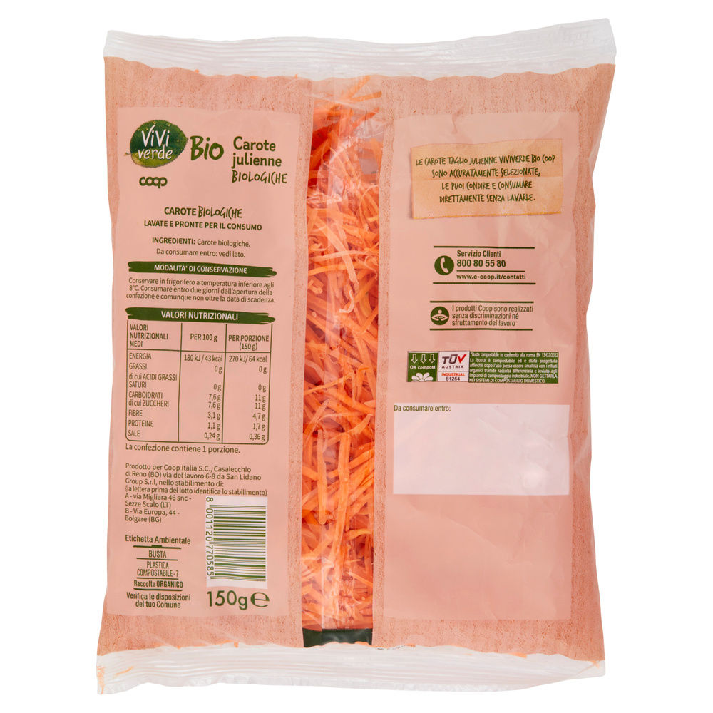 CAROTE JULIENNE VIVI VERDE BIO COOP BS G 150 - 33