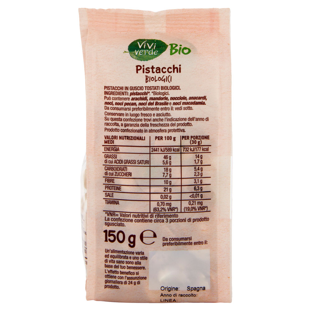 PISTACCHI TOSTATI VIVI VERDE BIO COOP ES 20-22 BS G 150 - 1