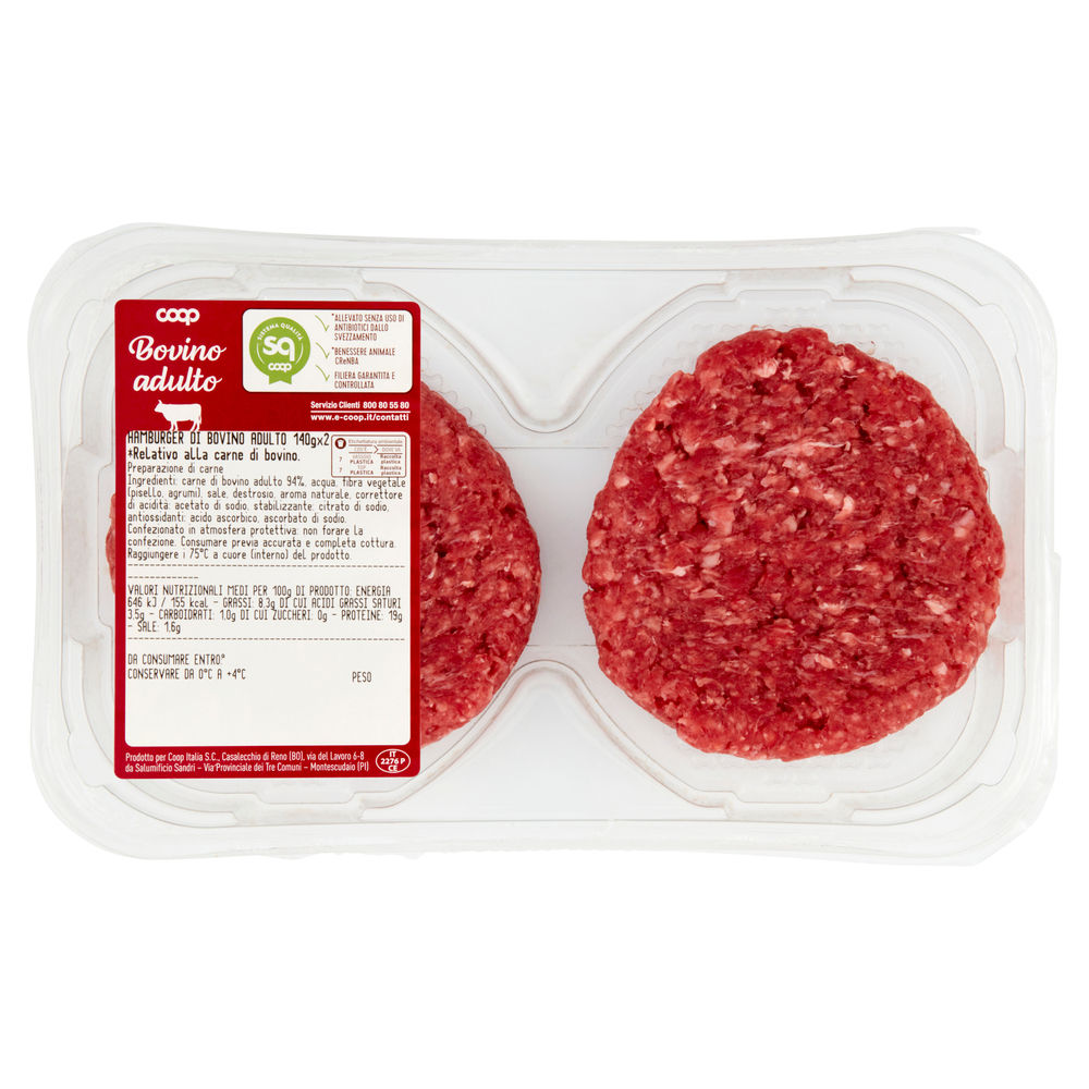 Hamburger b.a  coop 2x140 g. atp ppn als sq