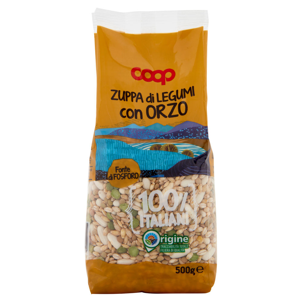 ZUPPA LEGUMI CON ORZO 100% ITALIA COOP SH G 500 - 12