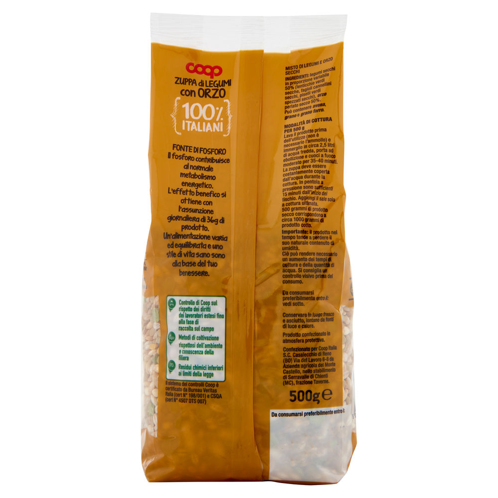 ZUPPA LEGUMI CON ORZO 100% ITALIA COOP SH G 500 - 4