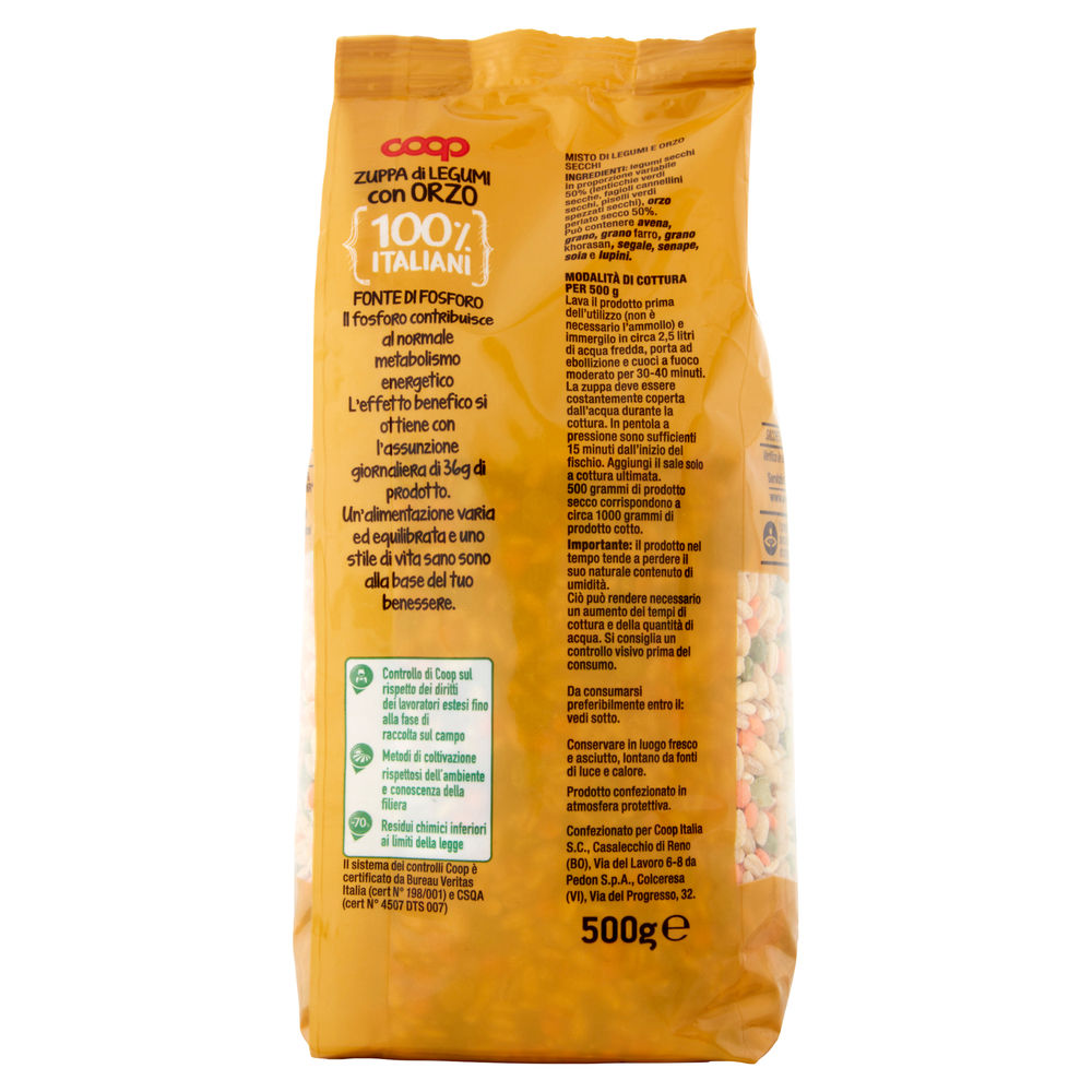 ZUPPA LEGUMI CON ORZO 100% ITALIA COOP SH G 500 - 3