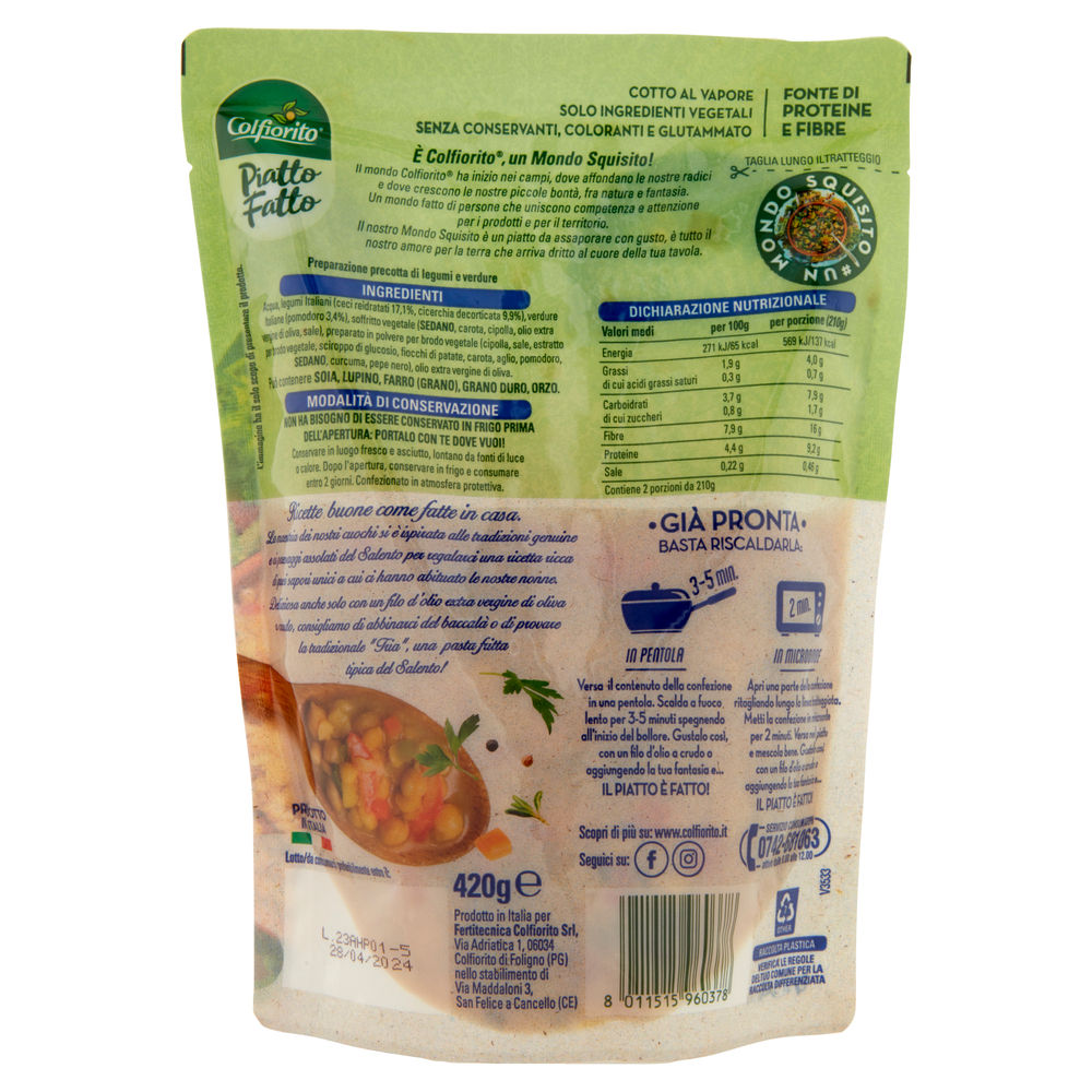 ZUPPA DI CECI ALLA SALENTINA I REGIONALI COLFIORITO BS DOYPACK G 420 - 1