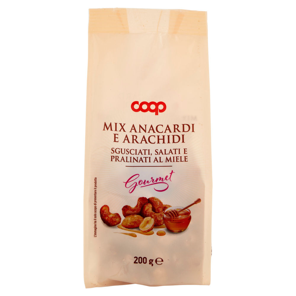 MIX ANACARDI E ARACHIDI SGUSCIATI SALATI PRALINATI AL MIELE GOURMET COOP BS G200 - 8
