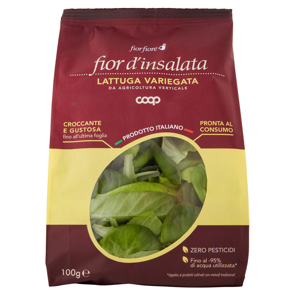 INSALATA LATTUGA VARIEGATA FIOR D'INSALATA COOP FIOR FIORE BS 100 G - 0