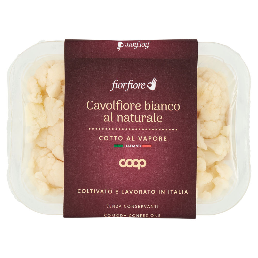 CAVOLFIORE BIANCO COTTO AL VAPORE AL NATURALE FIOR FIORE COOP VH BIPACK G 150X2 - 0