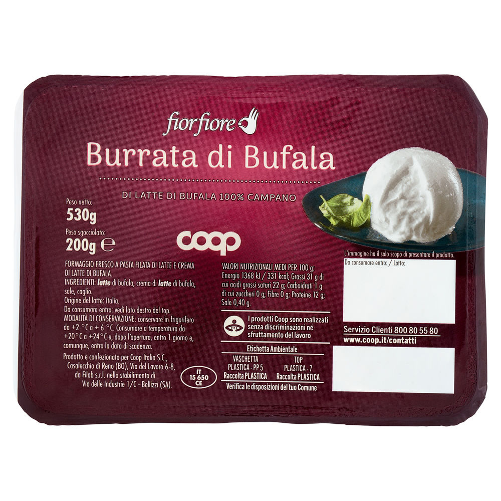 BURRATA DI BUFALA FIOR FIORE COOP G 200 - 0